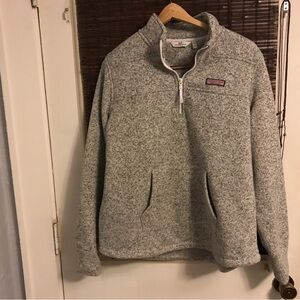 Womens Vineyard Vines Kangaroo Pocket 1/4 Zip Fleece Pullover Size Large